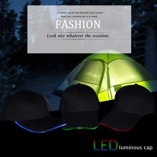 Vista 6 de Gorra de béisbol unisex con luces ultra brillantes, talla única