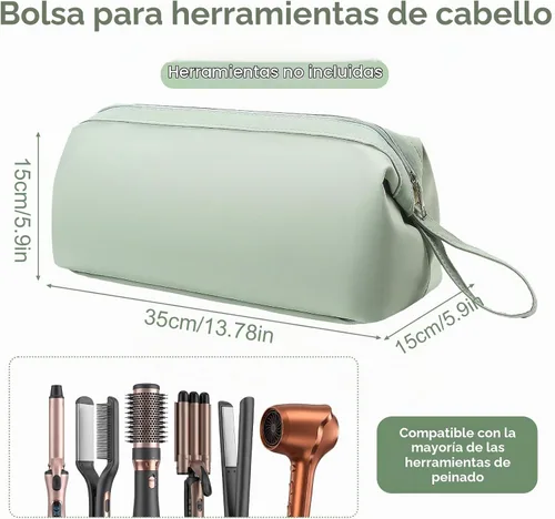 Vista 9 de Bolsa de viaje para herramientas para el cabello, compatible con Dyson Shark Flexstyle portátil, funda para secador de pelo, alisadores, rizadores