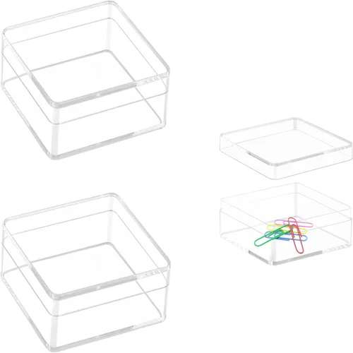 Vista 19 de KissYou Caja pequeña de acrílico con tapa transparente para dulces, cajas para exhibición, decoración de fiesta, plástico, cuadrado, cubo