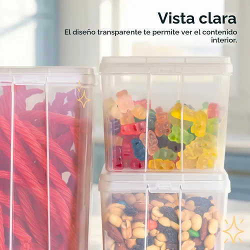 Vista 6 de IRIS USA Recipientes de almacenamiento de alimentos con tapa abatible, 1.3 cuartos de galón, paquete de 10, recipientes de alimentos transparentes