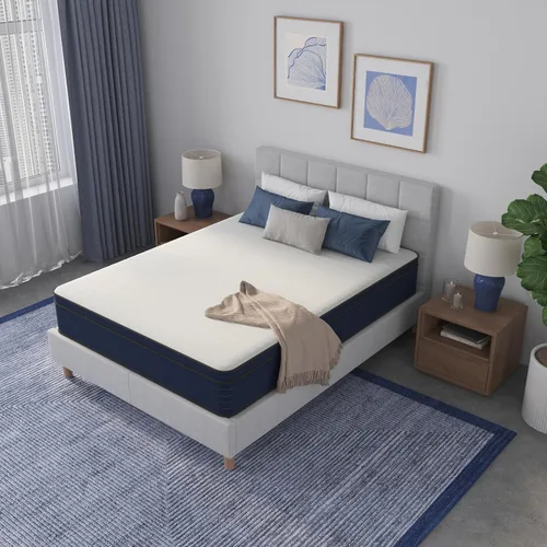 Vista 5 de NapQueen Tamaño Completo, Colchón Híbrido New Victoria de 10 Pulgadas con Gel Refrigerante Infundido, Resortes de Bolsillo y Espuma Viscoelástica
