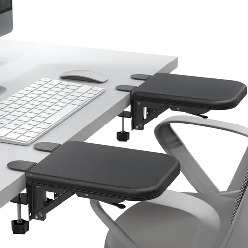 Vista 12 de NODOCA Reposabrazos para escritorio, reposabrazos ergonómico, extensor de escritorio, esponja suave incorporada, cómodo soporte de brazo