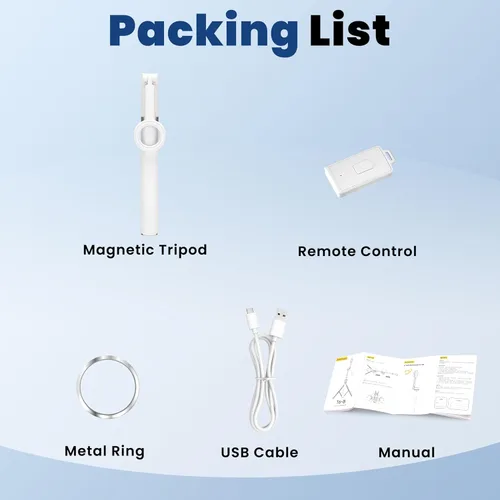 Vista 6 de Trípode magnético de 65 pulgadas para iPhone con control remoto, trípode magnético para teléfono celular, trípode para selfie stick con toma