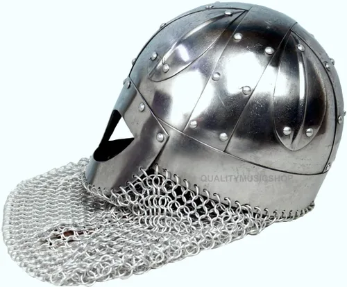Vista 4 de Casco Viking Battle Armor 18G Acero y Chainmail