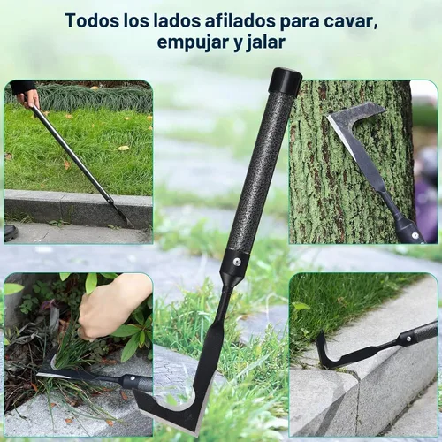 Vista 6 de Desbrozadora de grietas, herramienta manual de desmalezado de grietas de 29 pulgadas de largo, extractor de malas hierbas para tablas