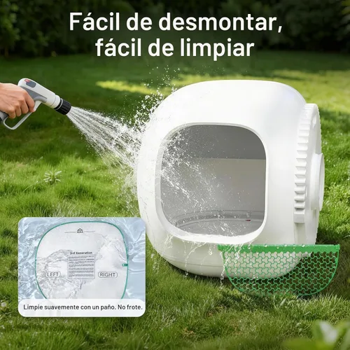 Vista 9 de PETKIT Purobot Max 3 - Caja de arena automática con apertura grande, control de olores Caja de arena para gatos autolimpiante, control