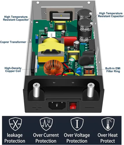 Vista 9 de EAGWELL Convertidor de 110 V a 12 V, convertidor universal SMPS de CA a CC, adaptador de transformador de fuente de alimentación conmutada para RV