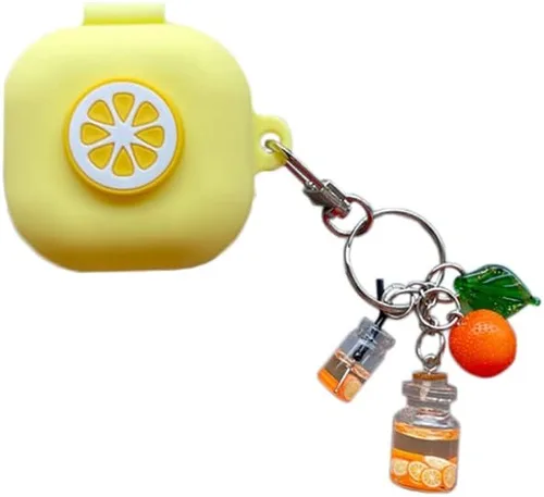 Vista 14 de Funda de silicona 3D con audífonos de frutas compatible con Samsung Galaxy Buds Live (2020), con bonitos accesorios para niños, adolescentes, niñas