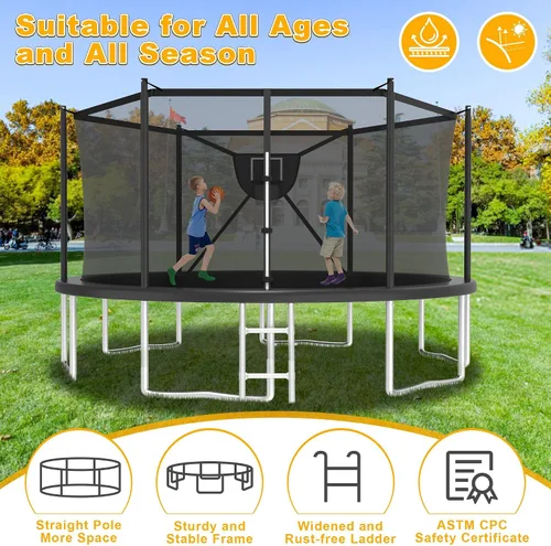 Vista 7 de Tranpoline para exteriores de 1500 libras para niños y adultos