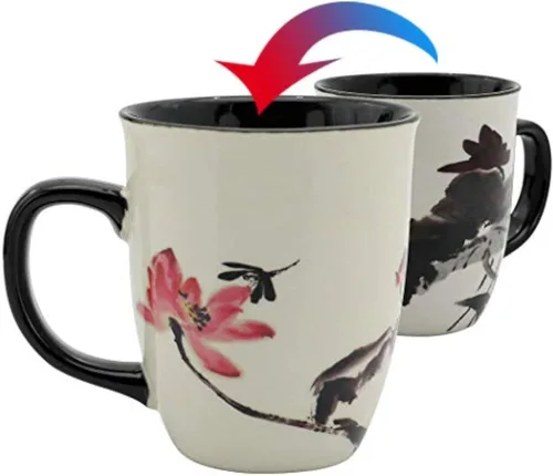 Vista 12 de Taza de Escarabajo de 16 oz que Cambia de Color - Taza de Café de Cerámica para Amantes de los Insectos - Regalo Novedoso con Temática de Insectos