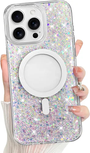Vista 73 de Bonoma - Funda para iPhone 17 Pro Max 2025 con cristales brillantes, purpurina brillante