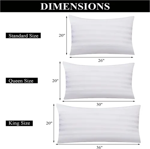 Vista 17 de Juego de 2 fundas de almohada 100% de algodón egipcio, fundas de almohada refrescantes de 400 hilos, fundas de almohada suaves y transpirables