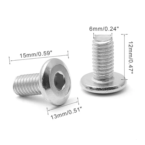 Vista 2 de Biaungdo 30 tornillos de cabeza plana de acero inoxidable M6x12mm Tornillos de cabeza plana Tornillos Conector avellanado