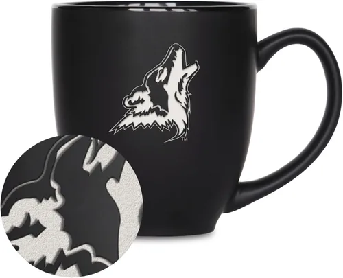 Vista 267 de Rico Industries - Taza de cerámica mate negra con grabado láser estándar de 15oz para NCAA (escuelas T & U) - Para bebidas calientes o frías