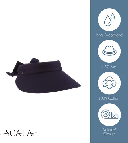 Vista 2 de Scala Sombrero de visera para mujer con ala grande