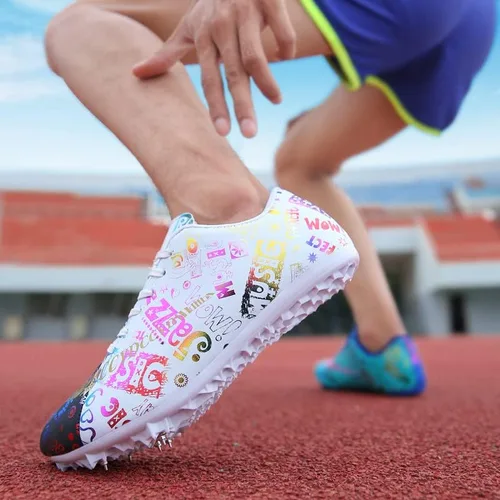 Vista 8 de Liuliuroupp Mens Track and Field Shoes Boys Track Race Jumping Professional Running Nail Spikes Shoes Teenagers Spikes Sneakers
