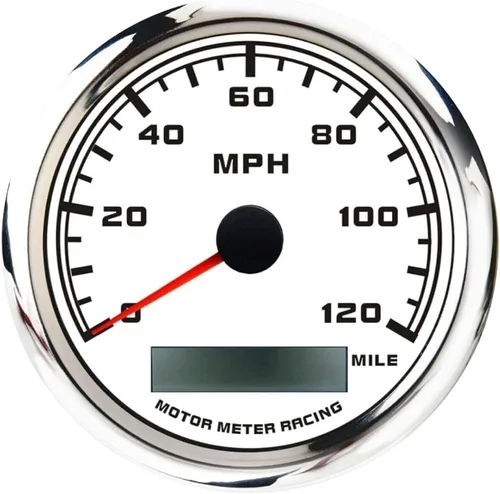 Vista 16 de MOTOR METER RACING W PRO 85mm 3-3/8" 2 en 1 Velocímetro GPS Tacómetro Odómetro Digital Kilometraje y Medidor de Viaje con Señal de Giro y Luz Alta