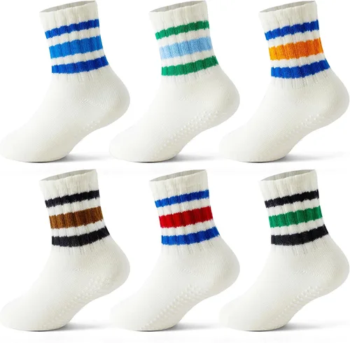 Vista 8 de Calcetines de agarre para bebés de 0-6-12-18 meses, calcetines locos para niños pequeños y niñas, calcetines antideslizantes de agarre 1-3T 4T 5T