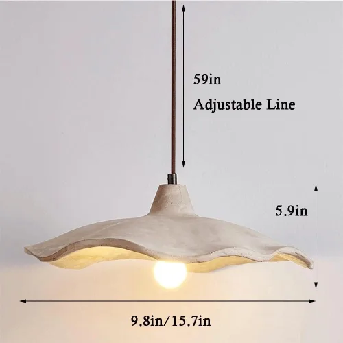Vista 4 de Nordic Large Pendant Lights, Modern Gray Concrete Shade Hanging Pendant Lamp, Vintage Farmhouse Industrial Chandelier for Kitchen Island Dining Room