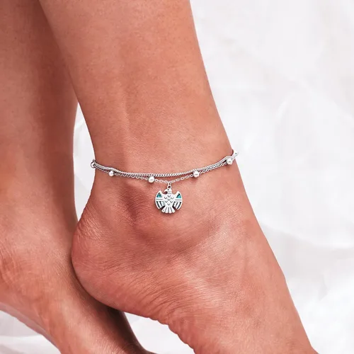 Vista 19 de CHIC & ARTSY Tobilleras de plata de ley S925 para mujer, pulsera de tobillo ajustable multicapa para playa, joyería de verano para mujer, de 10 a 11