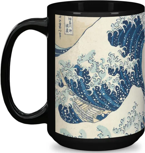 Vista 6 de Great Wave Off Kanagawa - Taza de café (11 onzas), color negro