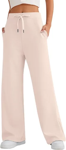 Vista 6 de Gumipy AirEssentials - Pantalones deportivos de pierna ancha para mujer, pantalones de pierna ancha para otoño, holgados, acampanados, cintura alta