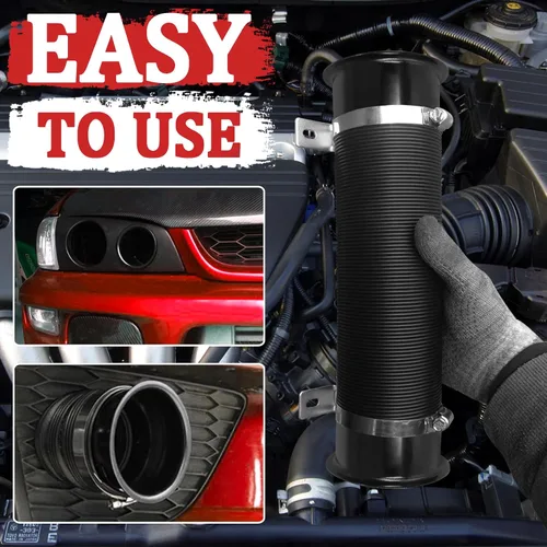 Vista 4 de Conducto de admisión del tubo de admisión, 3 pulgadas/2.992 in Tubo de entrada de frío de aluminio universal para automóvil automotriz- Negro