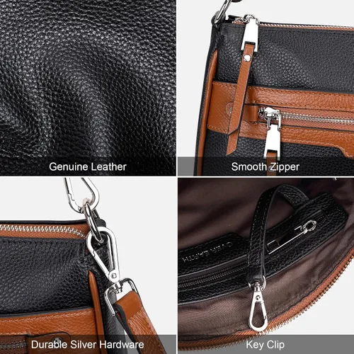 Vista 7 de Over Earth Bolsos cruzados de cuero para mujer, bolsos pequeños tipo hobo para mujer