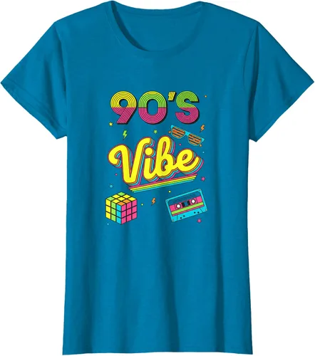 Vista 105 de 90s Nostalgia Retro Apparel - 90'S Vibe Retro T-Shirt Negro