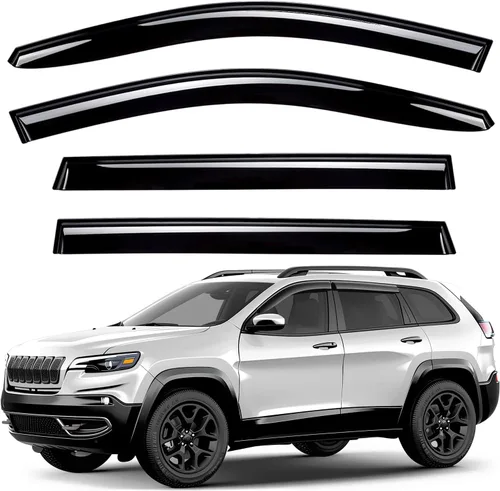 Vista 12 de Deflectores de ventana tintados ahumados con cinta adhesiva para ventana lateral, deflectores de lluvia compatibles con Toyota RAV4 2013-2018 - 4