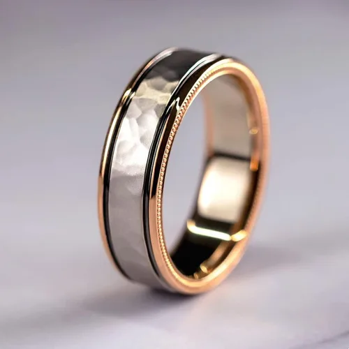 Vista 5 de Engagement rings for couples set,3 pc His and Her Wedding Ring Set, Hypoallergenic Rose Gold Ring Set, Cubic Zirconia Bride Promise Rings Set