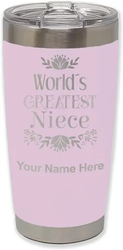 Vista 25 de LaserGram Vaso aislado al vacío de 20 onzas, con grabado personalizado incluido (negro)