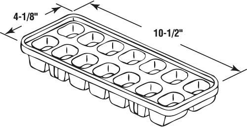 Vista 2 de Prime-Line MP10513 Bandejas de plástico estándar para cubitos de hielo (paquete de 5)