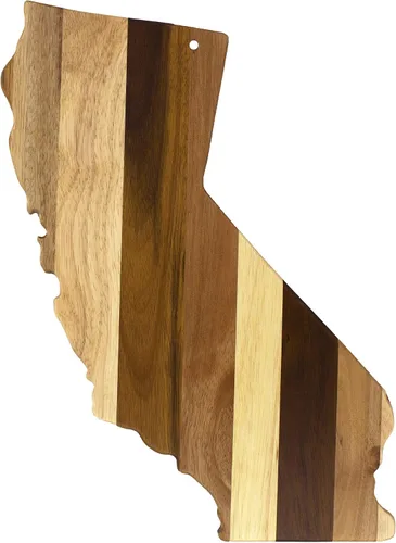 Vista 13 de Totally Bamboo Rock & Branch Shiplap Series Tabla de Cortar de Madera con Forma del Estado de Alabama y Bandeja para Servir Charcutería, Incluye