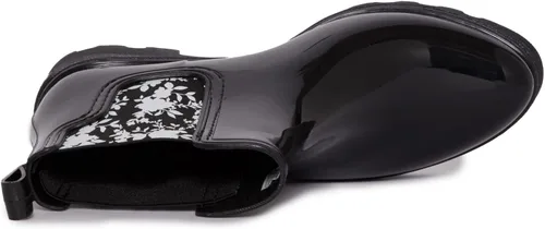 Vista 6 de Laura Ashley Botas de lluvia de goma de corte medio para mujer, botines impermeables ligeros para mujer