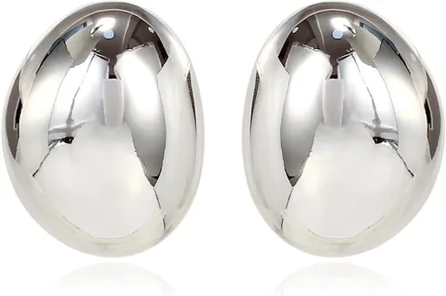 Vista 32 de KELMALL Aretes tipo argolla de oro de 14 quilates para mujer, hipoalergénicos, gruesos, redondos, no se deslustra, para orejas sensibles