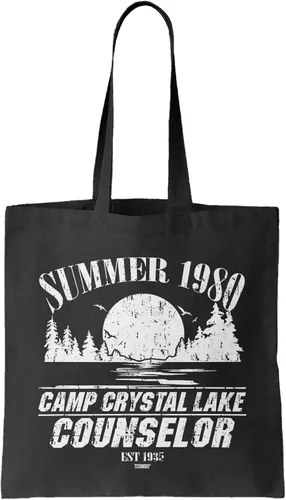 Vista 17 de Camp Crystal Lake Scenery - Bolsa reutilizable para comestibles con máscara Jason (negro)