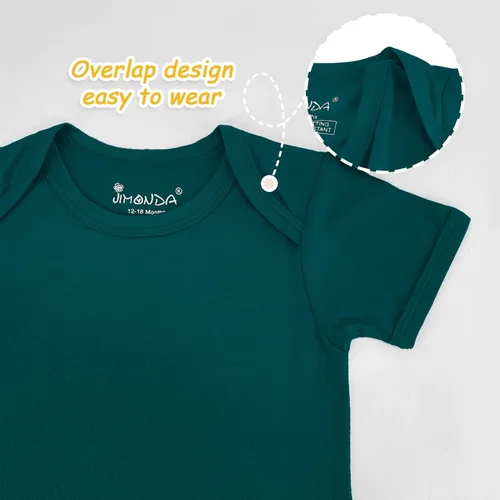 Vista 28 de Jimonda Body de rayón de bambú de manga corta para bebés, niños y niñas, trajes suaves para recién nacidos