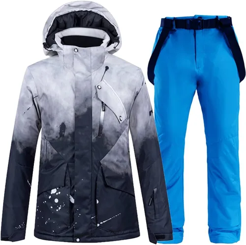 Vista 8 de Conjunto de pantalones gruesos y cálidos para mujer, para esquí, snowboard, chaqueta