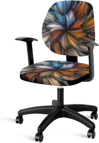 Vista 28 de Funda protectora elástica para silla de oficina con diseño de hongos artísticos, funda giratoria elástica para silla de escritorio, adecuada