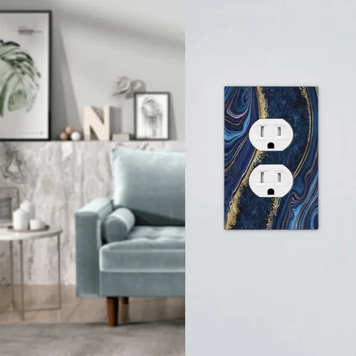 Vista 79 de Placa de Interruptor de Luz Azul de 1 Gang, Placa de Pared Decorativa de Palanca Individual, Cubierta de Placa de Pared de Palanca, Placa Frontal