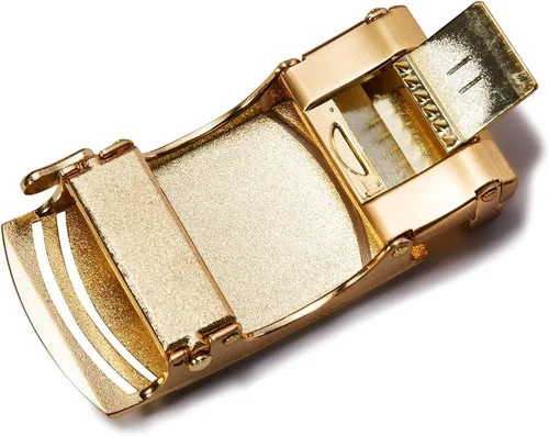 Vista 2 de Dubulle Men's Belt Ratchet Buckle Business Replaceable Only 1 38 Slide Buckle 35mm Party Business Gift