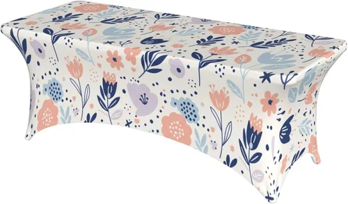 Vista 40 de Mantel rectangular ajustable de elastano elástico con estrellas patrióticas americanas de 4 pies, protector de mesa para fiestas, eventos
