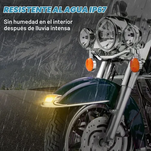 Vista 5 de Luces de guardabarros delanteros y traseros, luz de freno de punta de guardabarros LED compatible con Harley Electra Glide Road King Softail