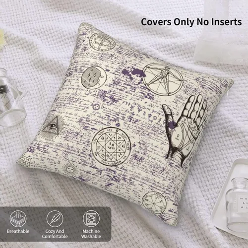 Vista 5 de Various Retro Symbols -Pillow Covers, 20"X20" Inch Velvet Soft Throw Pillow Covers, Cozy Fluffy Pillow Cases With Zipper, Decorative Square