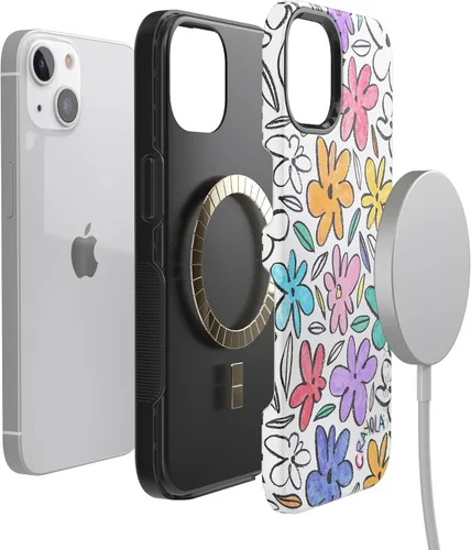 Vista 2 de Casely Funda para iPhone 14 Crayola Outside The Lines Marcador Crayola Compatible con MagSafe Diseño protector audaz