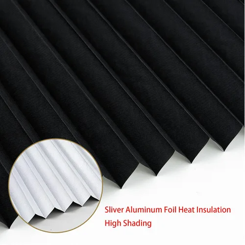 Vista 2 de Persianas Temporales para Ventanas sin Cordón, Persianas de Papel Plisado Autoadhesivas, Cortinas para Ventanas, Persianas Opacas para Ventanas