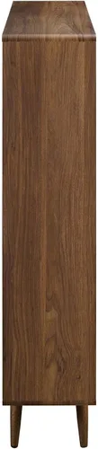 Vista 3 de Modway Transmit Mid-Century Offset Cube - Estantería de madera de 7 niveles en nogal