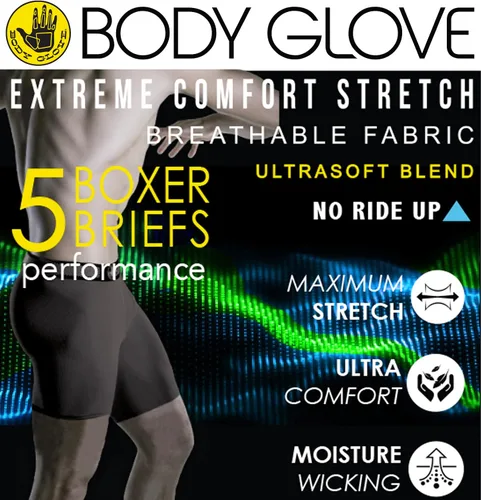 Vista 2 de Body Glove Calzoncillos tipo bóxer para hombre, ropa interior de rendimiento de ajuste seco, transpirable y atlético