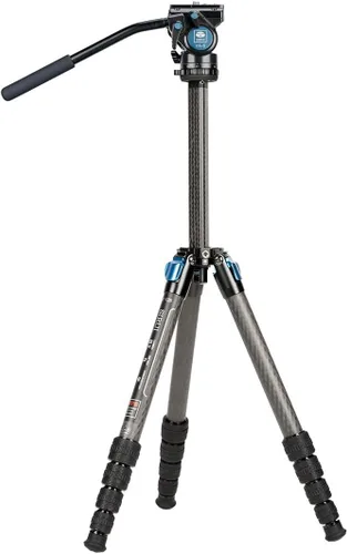 Vista 11 de SIRUI ST-124 Trípode de fibra de carbono con columna central triangular, impermeable, trípode de viaje para cámaras, 4 secciones, 62.2 pulgadas